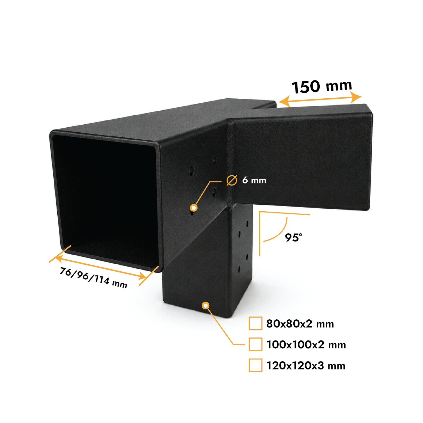 Connecteur pour poutres X 95°