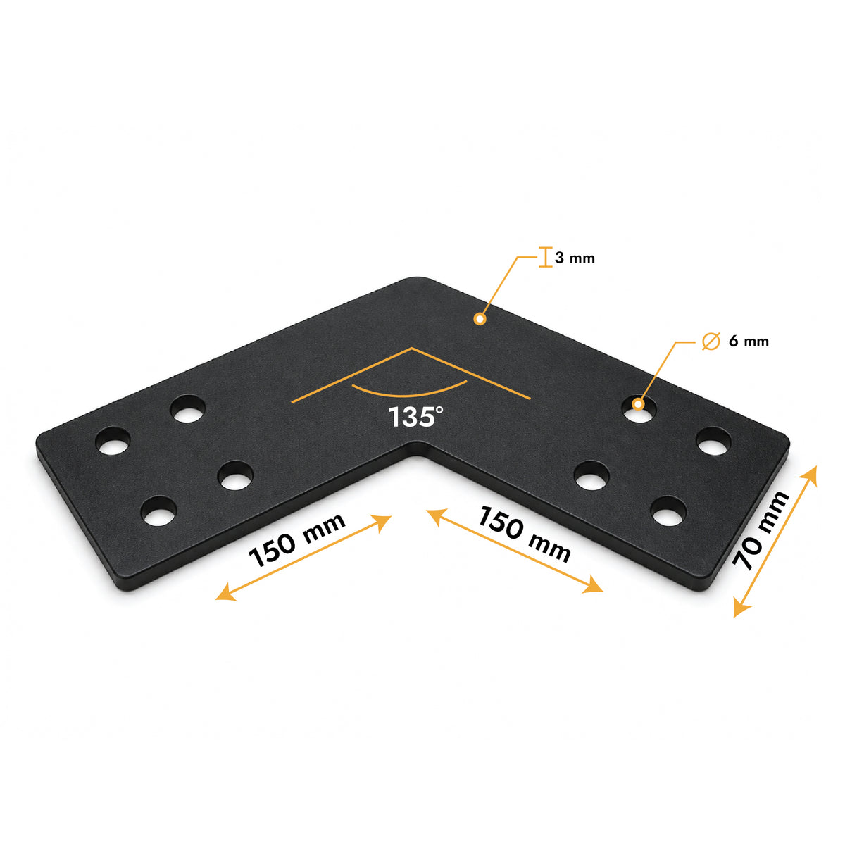 Platine d'assemblage 135°
