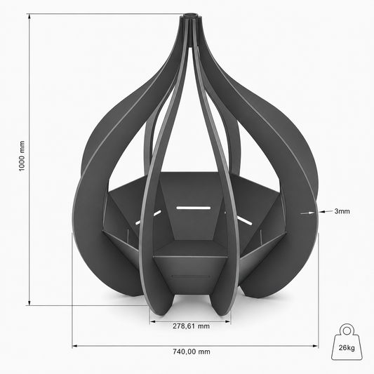 Brasero extérieur en acier Noctura 1000