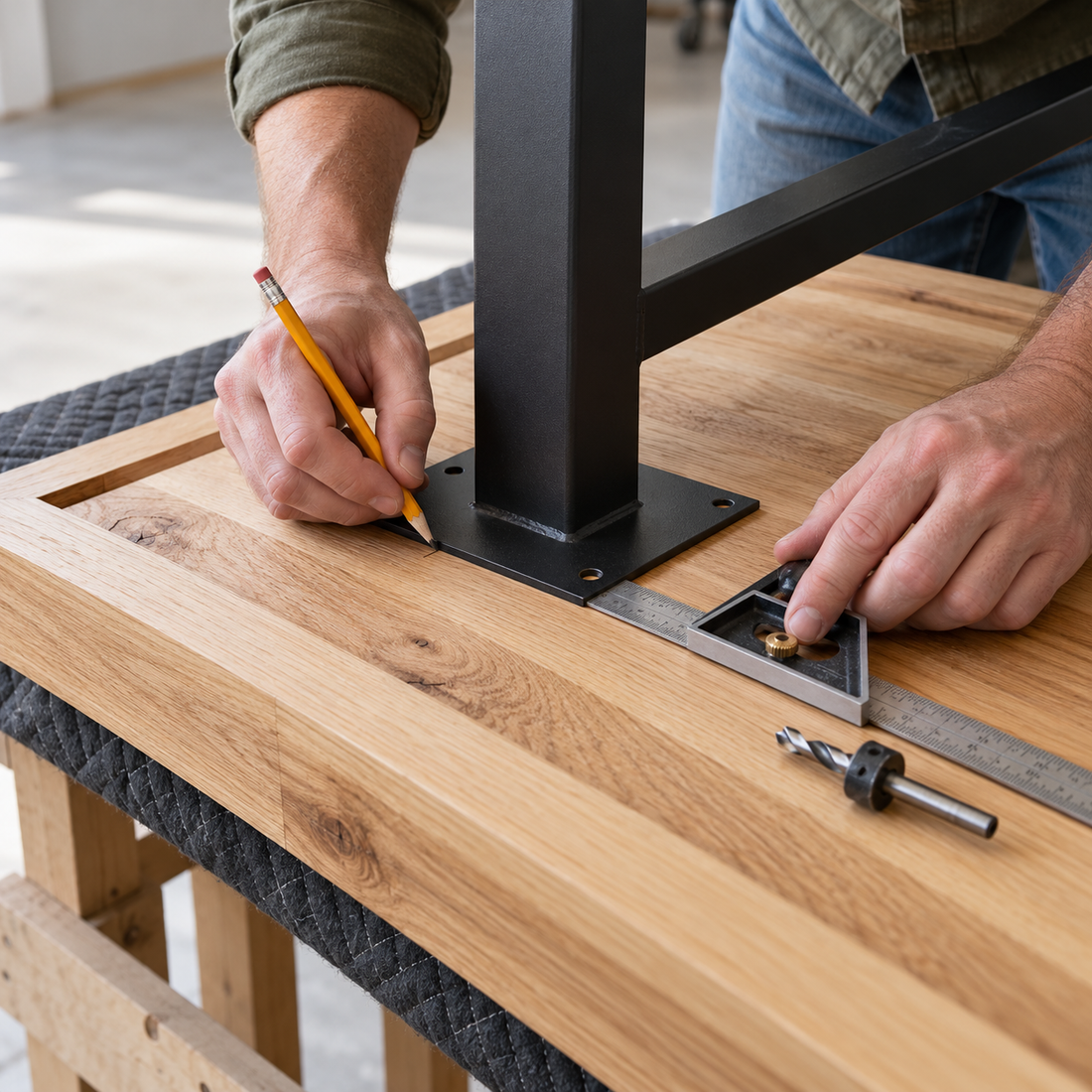 Fixer des pieds de table sur un plateau en bois