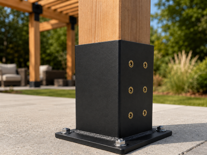 Pied fixe pour poteau en bois