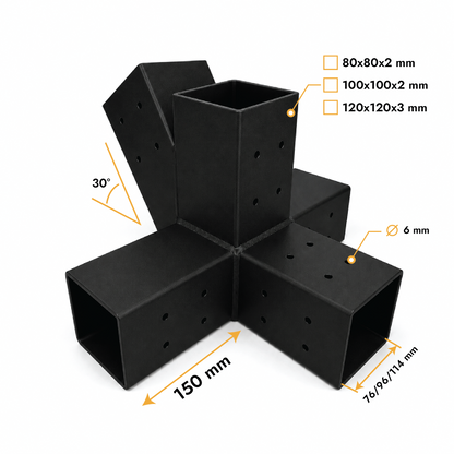 Connecteur pour poutres X 30°