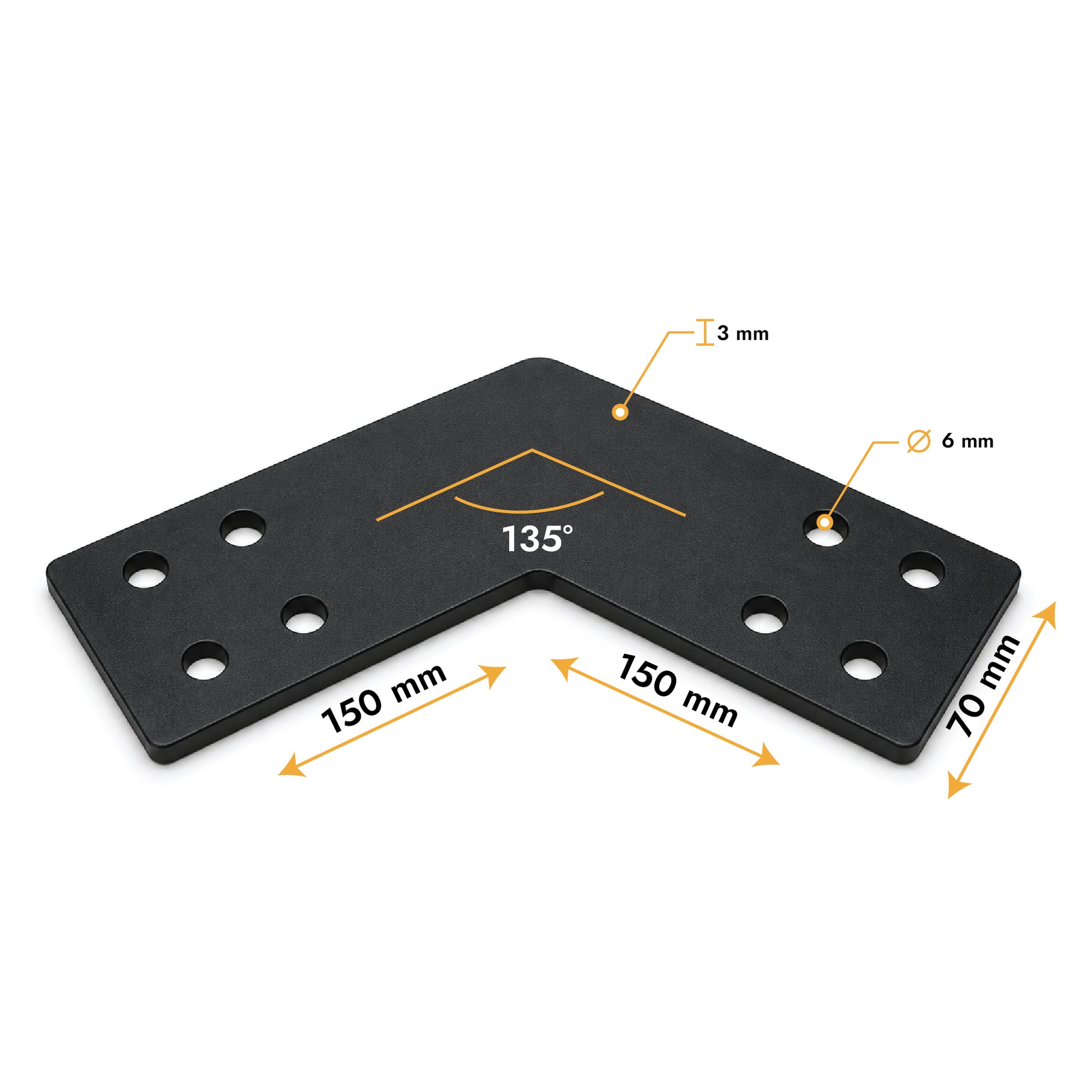 Platine d'assemblage 135°
