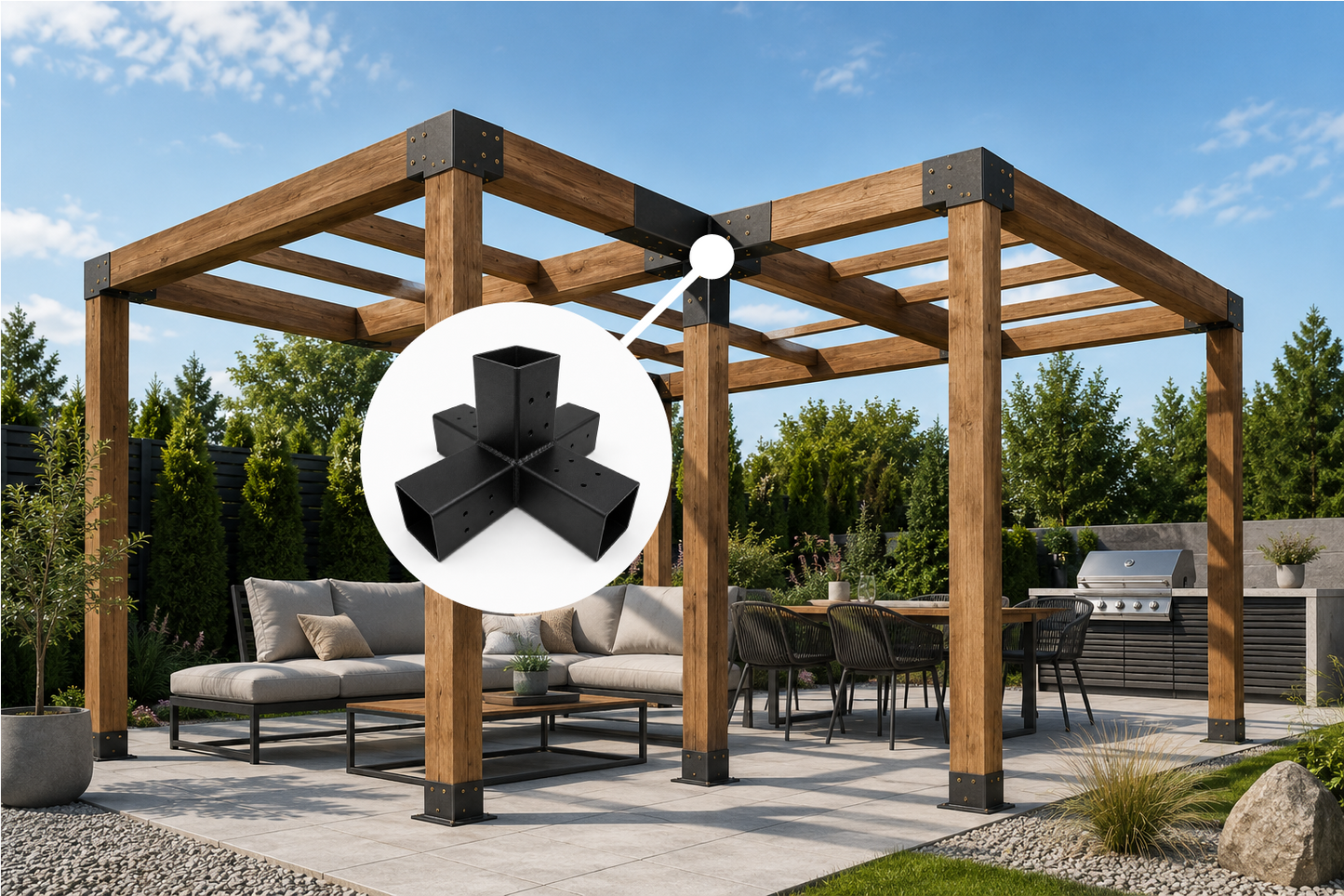 Connecteur pour poutres double X