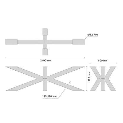 Stolová Noha - Acamar Extreme - 240x80x72 cm