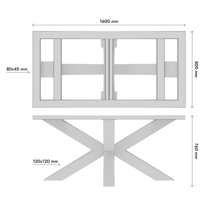 Piètement de table en métal Acamar Frame Extreme
