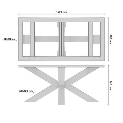 Piètement de table en métal Acamar Frame Extreme