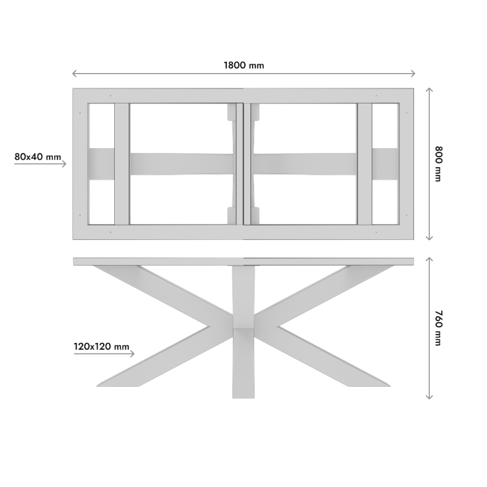 Piètement de table en métal Acamar Frame Extreme