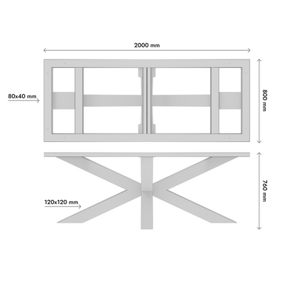 Piètement de table en métal Acamar Frame Extreme