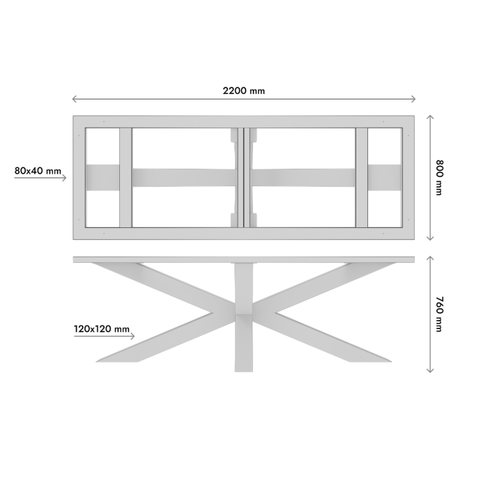 Piètement de table en métal Acamar Frame Extreme