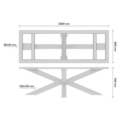 Piètement de table en métal Acamar Frame Extreme