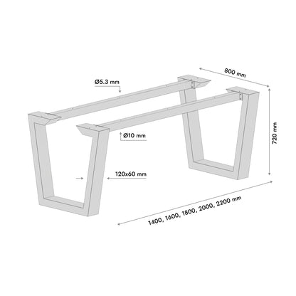 Stolová noha Atria Epox Extreme - 160x80x72 cm