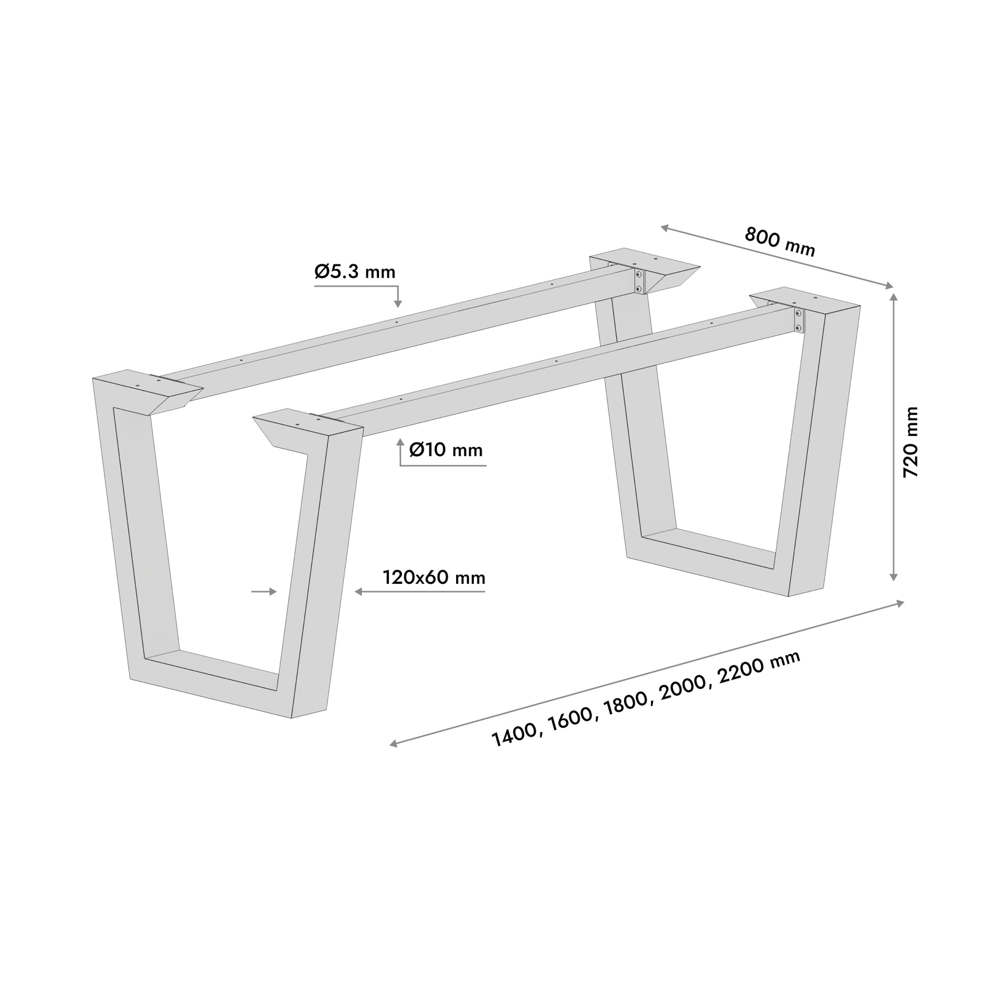 Stolová noha Atria Epox Extreme - 140x80x72 cm
