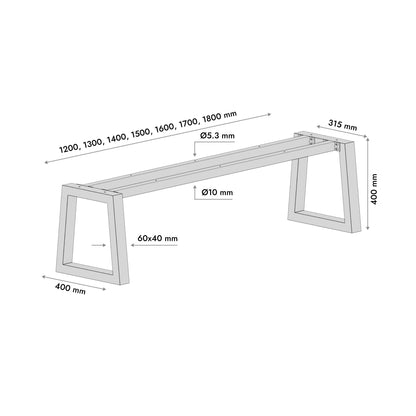 Noha na lavice Nemesis - 40x40x140 cm